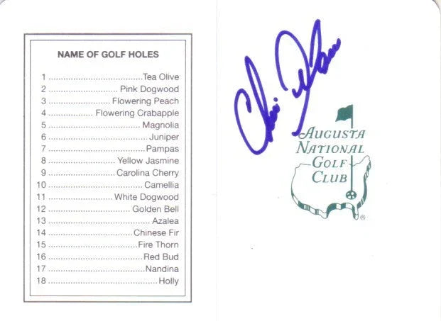Chris DiMarco autographed Augusta National Masters scorecard - AutographsForSale.com