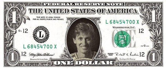 Wayne Gretzky 1995 souvenir $1 dollar bill MINT - AutographsForSale.com
