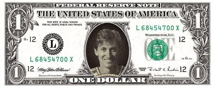 Wayne Gretzky 1995 souvenir $1 dollar bill MINT - AutographsForSale.com