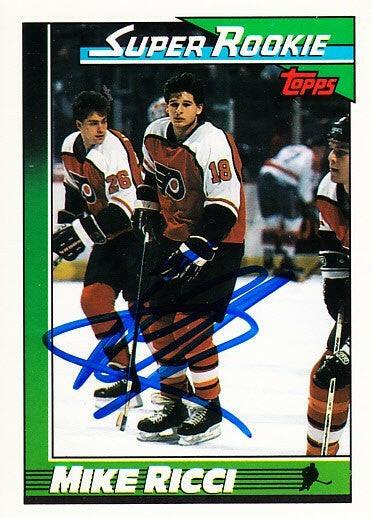 Mike Ricci signed Philadelphia Flyers 1991-92 Topps Super RC - AutographsForSale.com