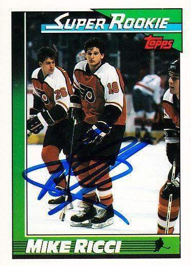 Mike Ricci signed Philadelphia Flyers 1991-92 Topps Super RC - AutographsForSale.com