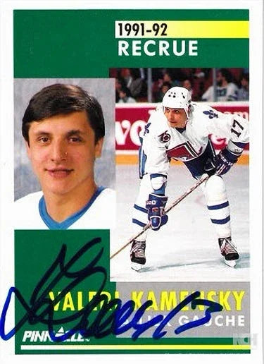 Valeri Kamensky signed Quebec Nordiques 1991-92 Pinnacle French RC - AutographsForSale.com