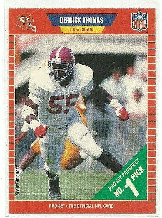 Derrick Thomas KC Chiefs 1989 NFL Pro Set RC Alabama - AutographsForSale.com