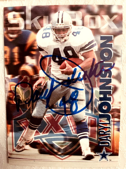 Daryl Moose Johnston signed Dallas Cowboys 1993 SkyBox card - AutographsForSale.com