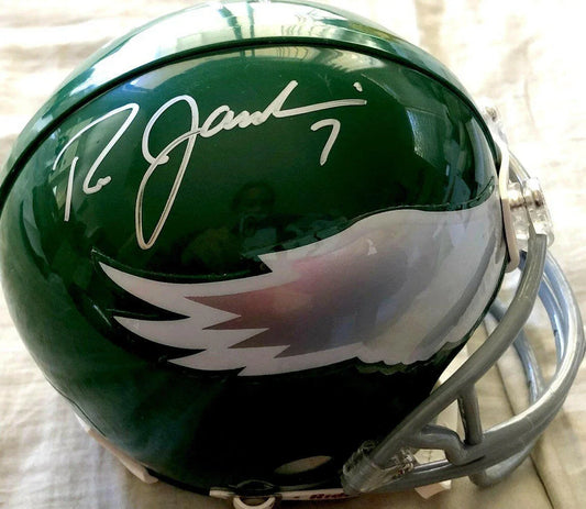 Ron Jaworski & Wilbert Montgomery signed Philadelphia Eagles retro mini helmet JSA - AutographsForSale.com