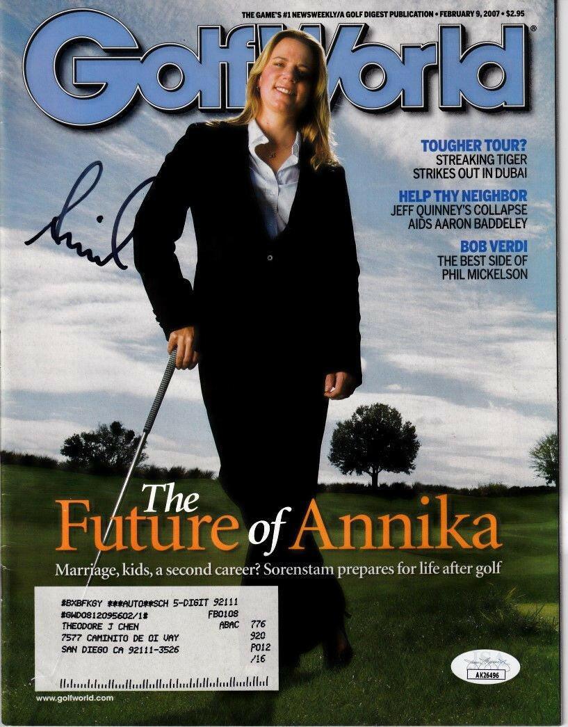 Annika Sorenstam autographed 2007 Golf World magazine JSA - AutographsForSale.com
