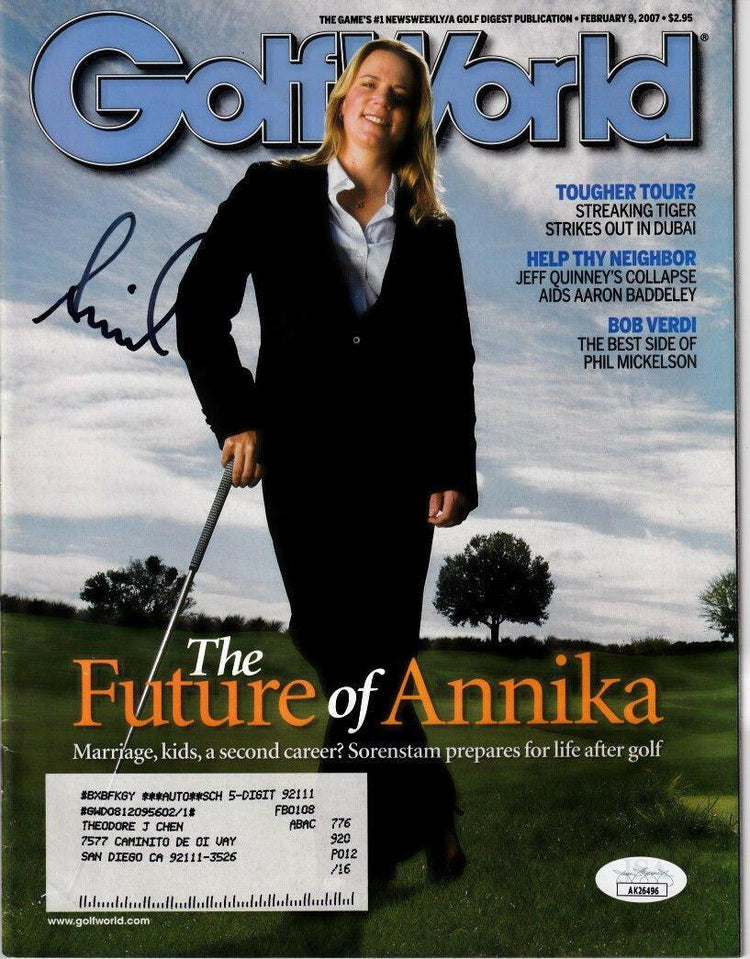 Annika Sorenstam autographed 2007 Golf World magazine JSA - AutographsForSale.com