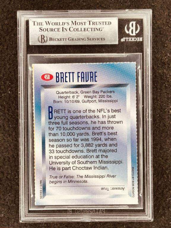 Brett Favre signed Packers 1996 SI for Kids card BAS slabbed - AutographsForSale.com