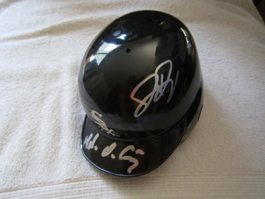 Jermaine Dye and Magglio Ordonez autographed Chicago White Sox mini batting helmet JSA - AutographsForSale.com