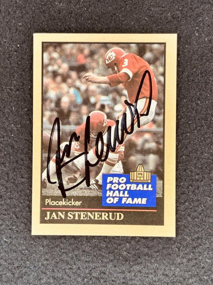 Jan Stenerud autographed Kansas City Chiefs 1991 Pro Football Hall of Fame card - AutographsForSale.com