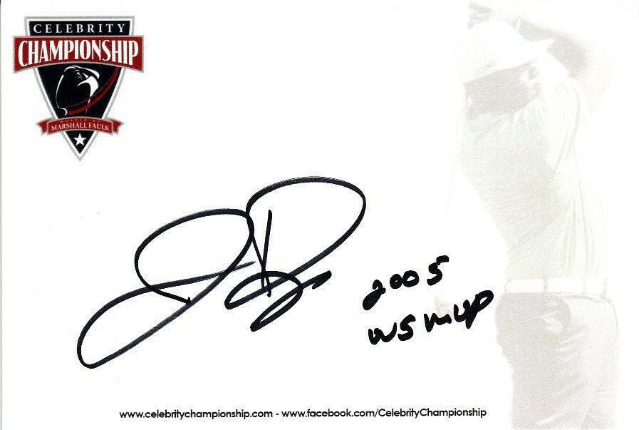 Jermaine Dye White Sox signed 4x6 blank card w/ 2005 WS MVP - AutographsForSale.com