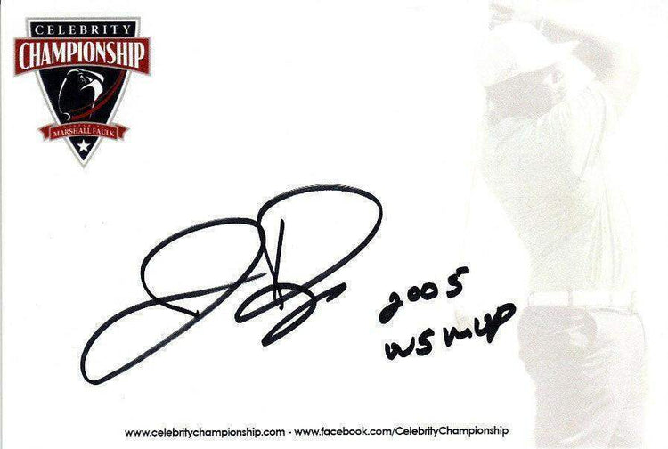 Jermaine Dye White Sox signed 4x6 blank card w/ 2005 WS MVP - AutographsForSale.com
