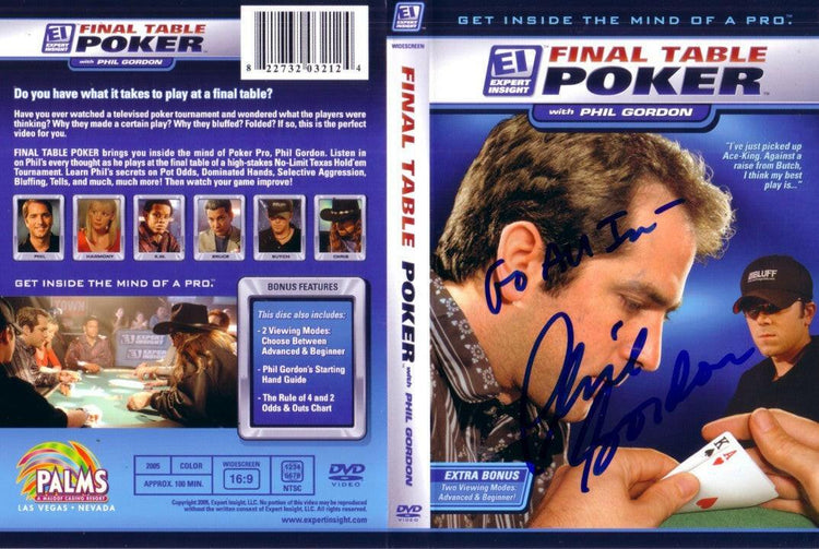 Phil Gordon autographed Final Table Poker DVD cover insert - AutographsForSale.com