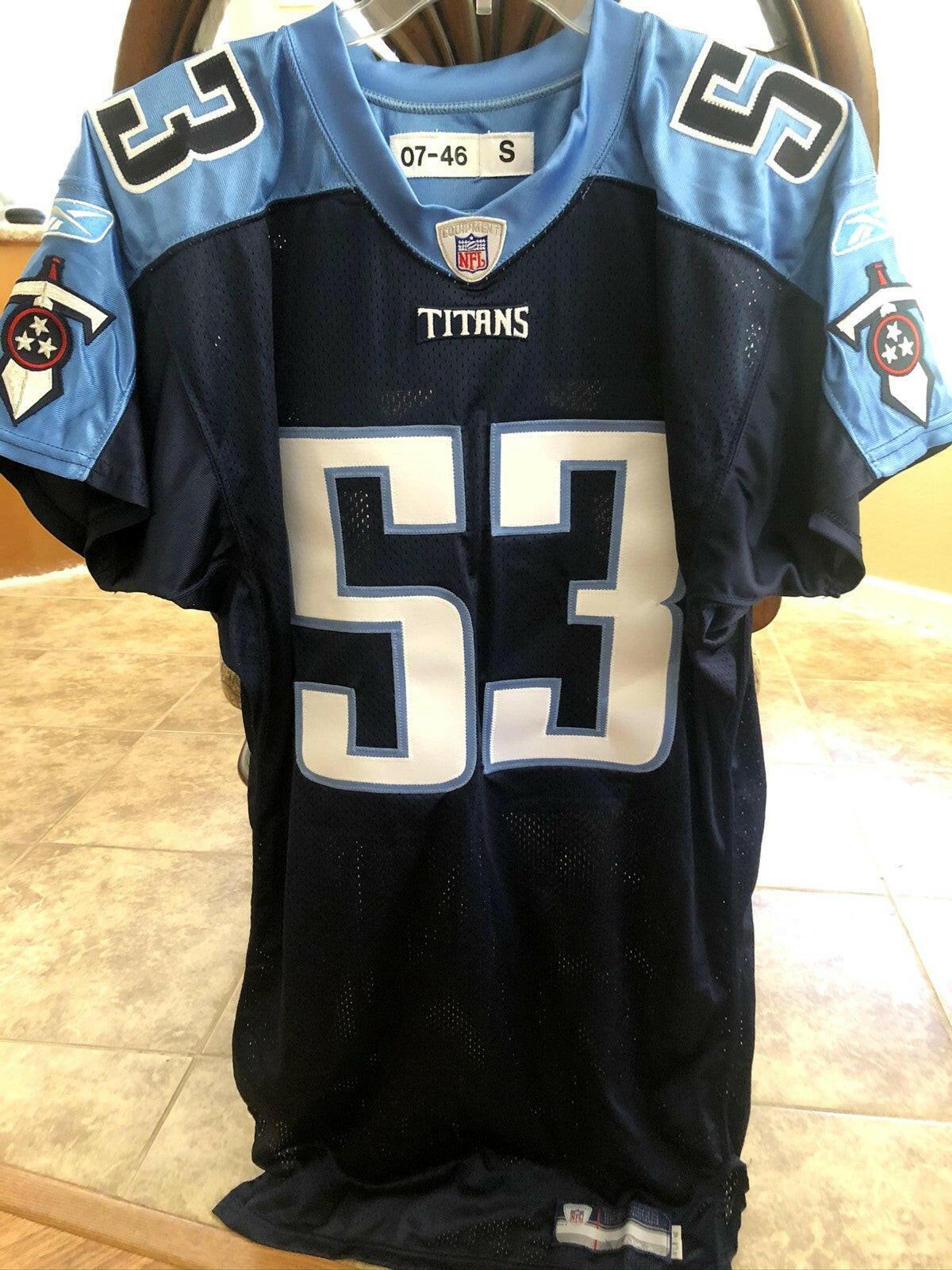 Keith Bulluck Tennessee Titans 2007 Reebok team issue navy jersey - AutographsForSale.com