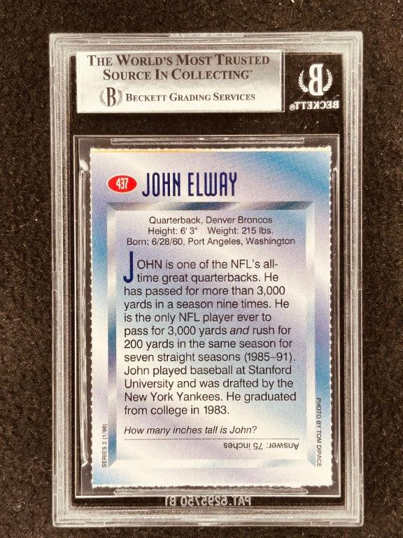 John Elway autographed Denver Broncos 1996 Sports Illustrated for Kids card BAS slabbed - AutographsForSale.com