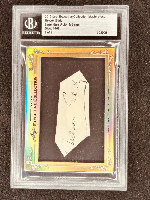 Nelson Eddy 2013 Leaf Masterpiece Cut Signature certified autograph card 1/1 JSA - AutographsForSale.com