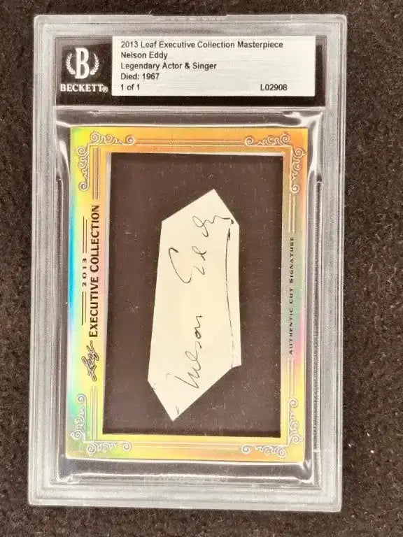 Nelson Eddy 2013 Leaf Masterpiece Cut Signature certified autograph card 1/1 JSA - AutographsForSale.com