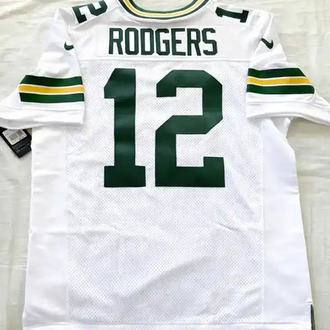 aaronrodgersnikejerseywhite52back - AutographsForSale.com