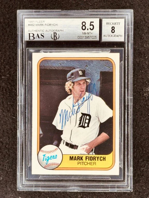 Mark Fidrych autographed Detroit Tigers 1981 Fleer card BGS Graded 8.5 BAS 8 - AutographsForSale.com