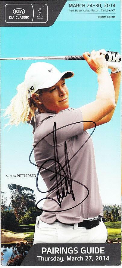 Suzann Pettersen signed 2014 LPGA Kia Classic pairings guide - AutographsForSale.com