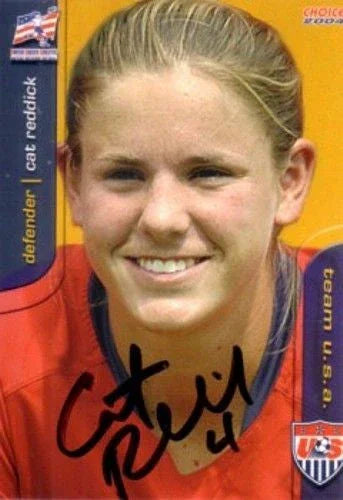 Cat Reddick signed 2004 US Olympic Soccer team paper card USWNT - AutographsForSale.com