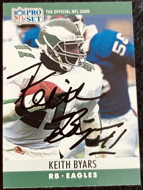 Keith Byars signed Philadelphia Eagles 1990 NFL Pro Set card - AutographsForSale.com