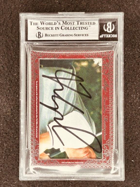 Phil Mickelson & Fred Couples 2012 Leaf Masterpiece Cut Signature certified signed card 1/1 JSA Masters - AutographsForSale.com