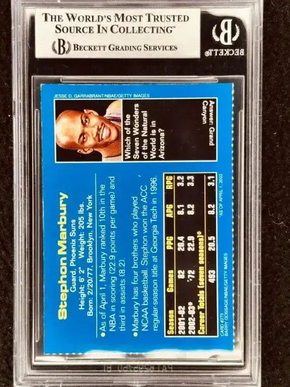 Stephon Marbury autographed Phoenix Suns 2003 SI for Kids card BAS - AutographsForSale.com