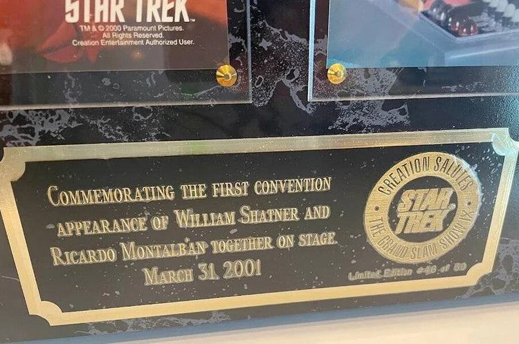 Ricardo Montalban And William Shatner autographed Star Trek Space Seed 8x10 photos in plaque - AutographsForSale.com