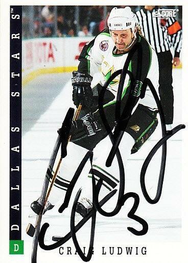 Craig Ludwig autographed Dallas Stars 1993-94 Score card - AutographsForSale.com