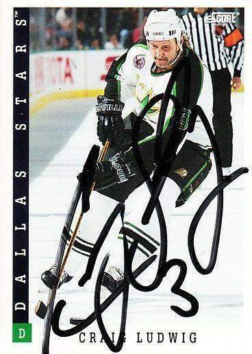 Craig Ludwig autographed Dallas Stars 1993-94 Score card - AutographsForSale.com