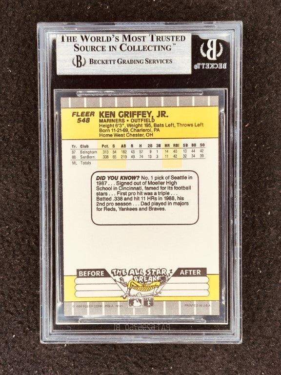 Ken Griffey Jr. Seattle Mariners 1989 Fleer Rookie Card #548 BGS Graded 8.5 - AutographsForSale.com