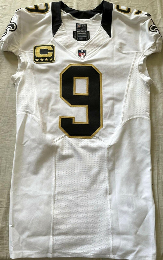 Drew Brees New Orleans Saints 2015 Nike Elite team issued white game model jersey - AutographsForSale.com