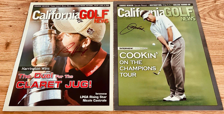 Padraig Harrington & John Cook signed California Golf News magazines - AutographsForSale.com