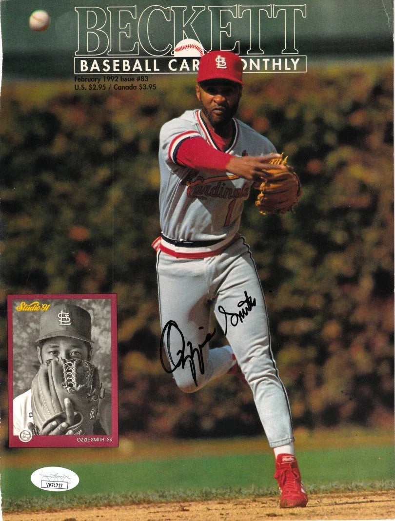 Ozzie Smith signed St Louis Cardinals 1992 Beckett Baseball cover JSA - AutographsForSale.com