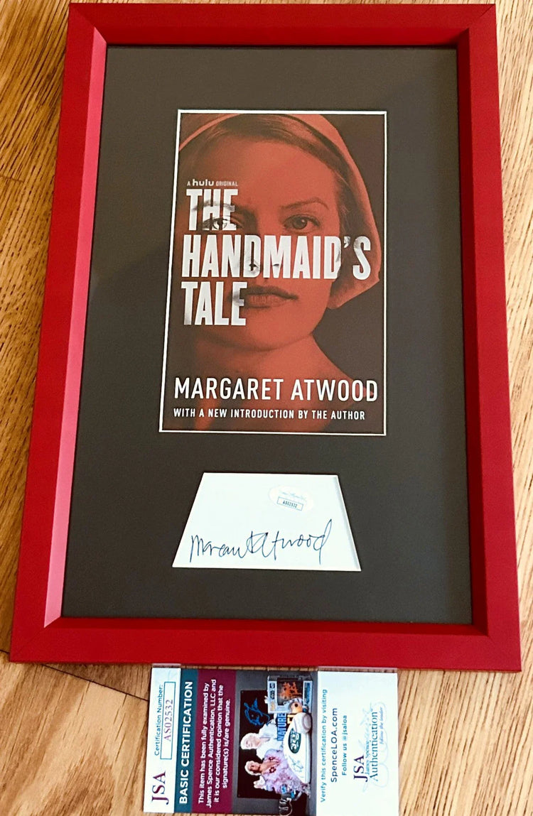 Margaret Atwood autograph framed with Handmaid’s Tale book cover JSA - AutographsForSale.com
