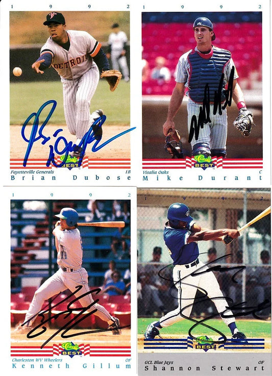 4 signed 1992 Classic minor league cards Shannon Stewart Mike Durant - AutographsForSale.com