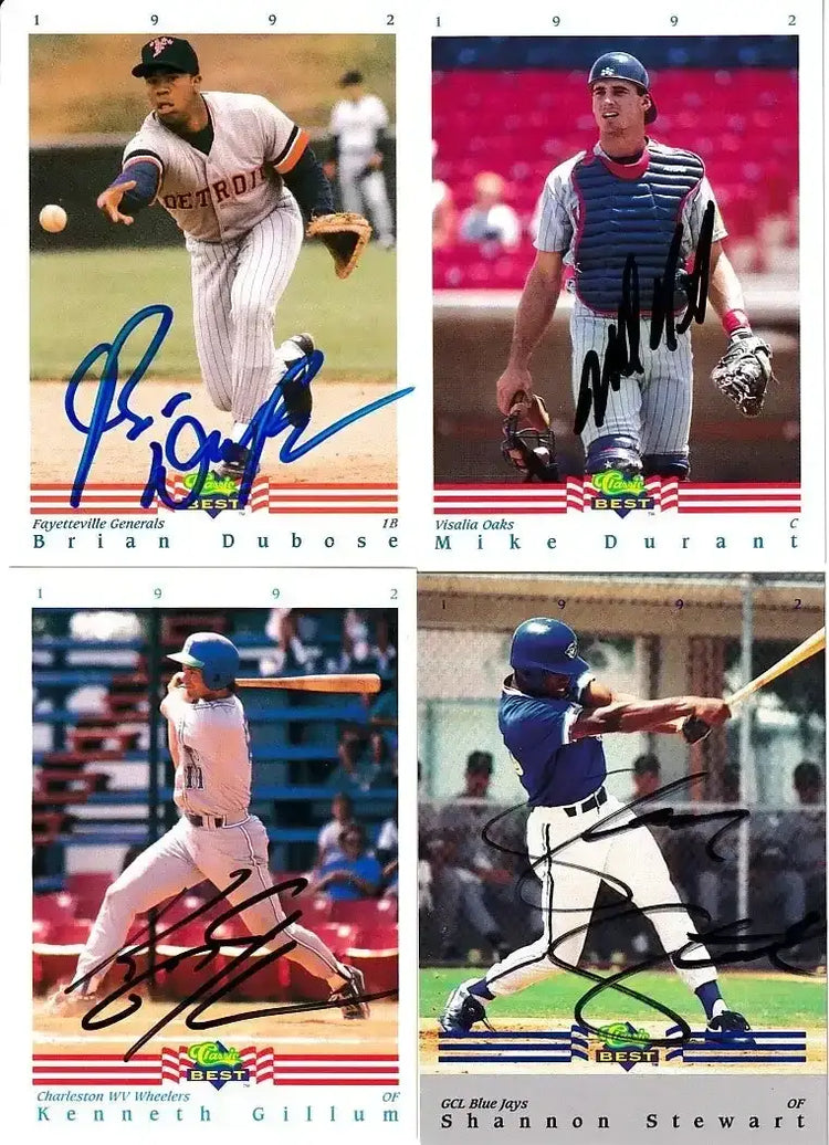 4 signed 1992 Classic minor league cards Shannon Stewart Mike Durant - AutographsForSale.com