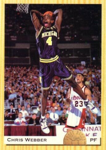 Chris Webber Michigan Wolverines 1993 Classic jumbo box bottom card - AutographsForSale.com