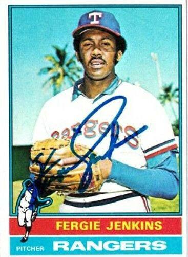 Fergie Jenkins autographed Texas Rangers 1976 Topps card - AutographsForSale.com