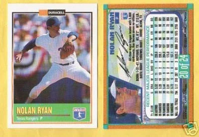 Nolan Ryan Texas Rangers 1993 Duracell card - AutographsForSale.com