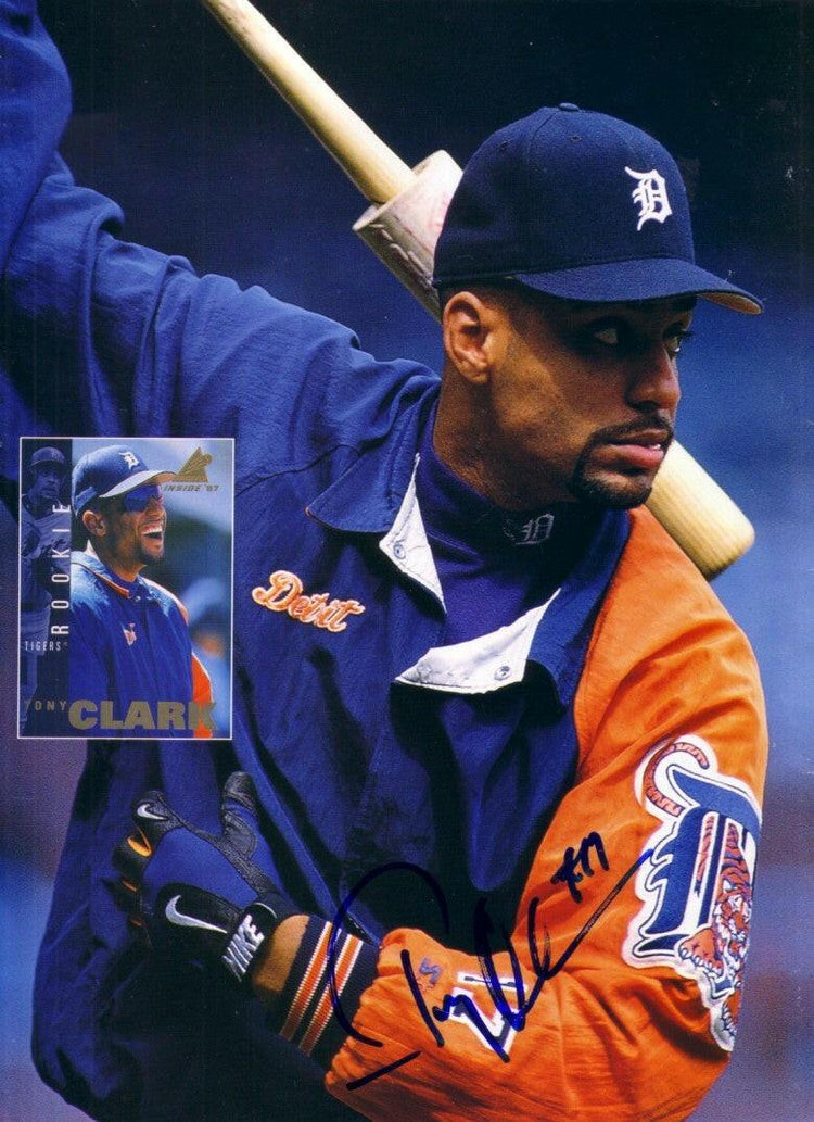 Tony Clark signed Detroit Tigers Beckett Baseball cover photo - AutographsForSale.com