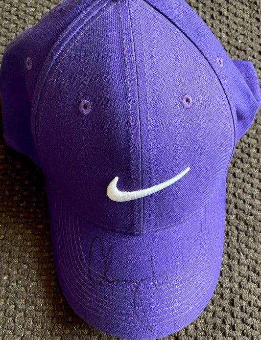 Cheyenne Woods autographed purple Nike golf cap or hat - AutographsForSale.com