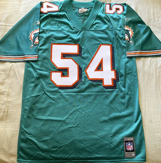Zach Thomas Miami Dolphins 2002 to 2007 authentic Reebok stitched aqua jersey NEW - AutographsForSale.com