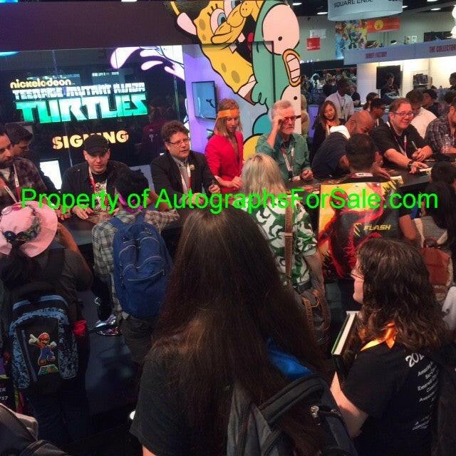 Teenage Mutant Ninja Turtles cast autographed 2015 Comic-Con poster Sean Astin Greg Cipes Rob Paulsen JSA - AutographsForSale.com