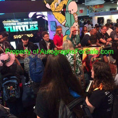 Teenage Mutant Ninja Turtles cast autographed 2015 Comic-Con poster Sean Astin Greg Cipes Rob Paulsen JSA - AutographsForSale.com