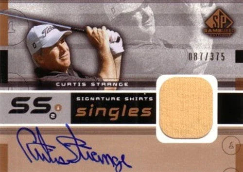 Curtis Strange certified signed 2003 Upper Deck SP Game Used golf tournament worn shirt card - AutographsForSale.com