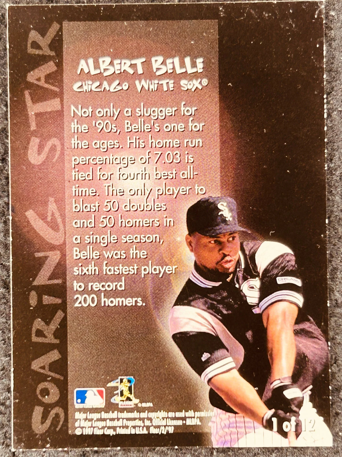 Albert Belle autographed Chicago White Sox 1997 Fleer Soaring Stars insert card - AutographsForSale.com