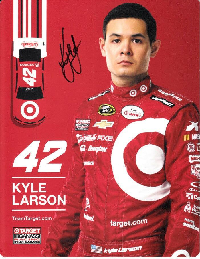 Kyle Larson autographed Target Racing 7x9 NASCAR photo card - AutographsForSale.com