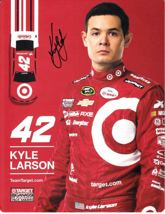 Kyle Larson autographed Target Racing 7x9 NASCAR photo card - AutographsForSale.com